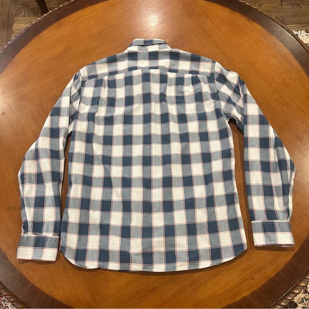 J. Crew Men’s Cotton Plaid Long-Sleeve Slim‎ Fit Button Down Shirt Large Preppy